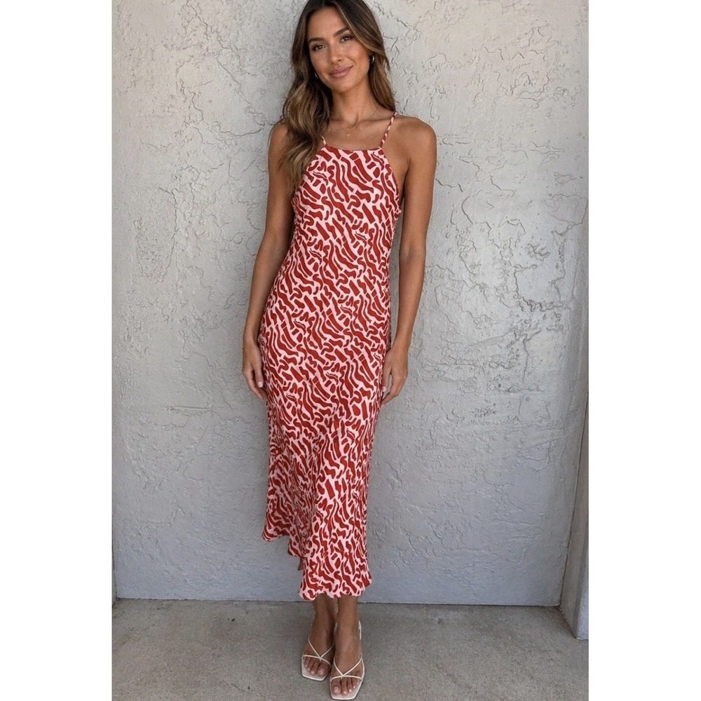 Band of the Free Orange Womens Sleeveless Dress Size XS Side Slit